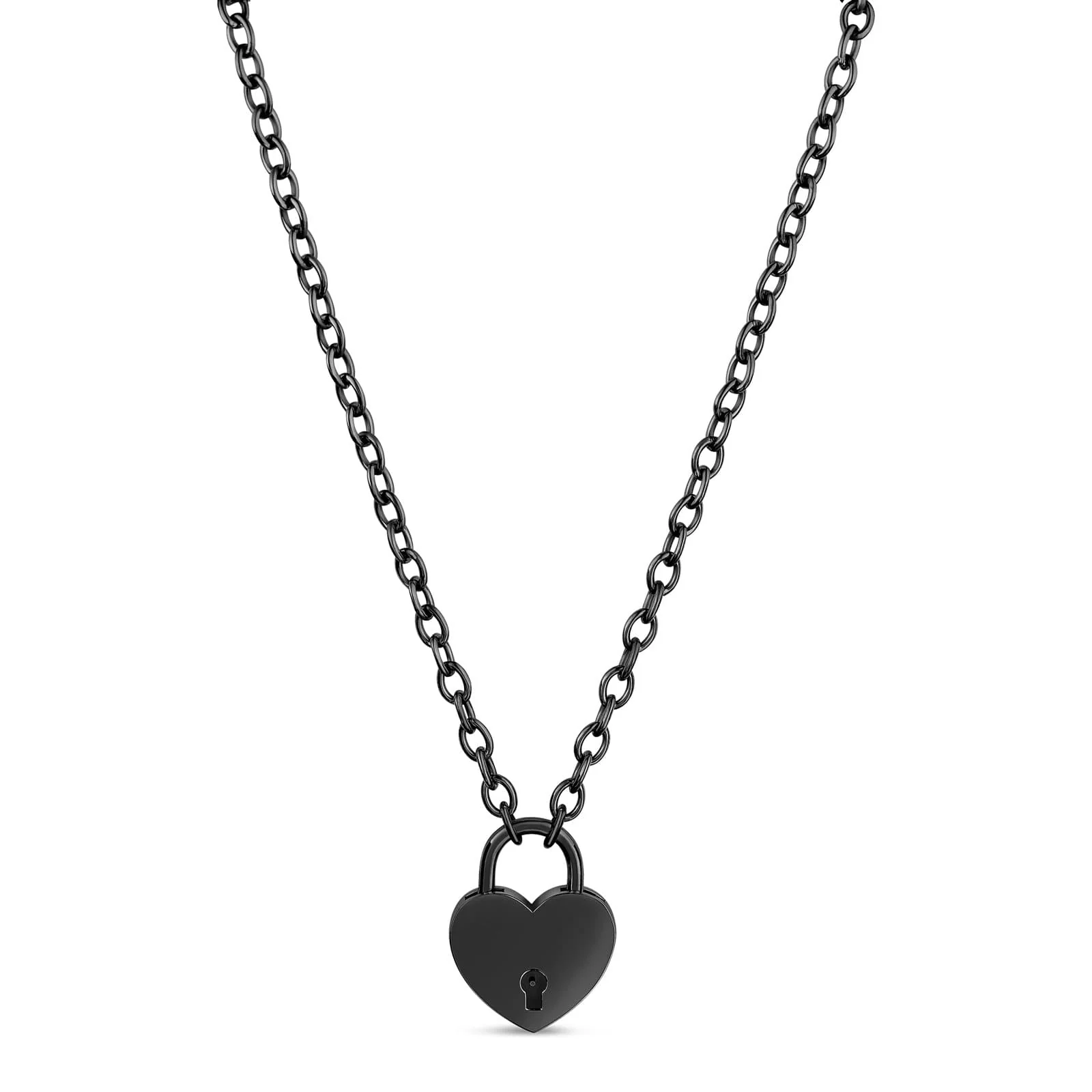 Chain Necklace with Heart Lock - Image 6