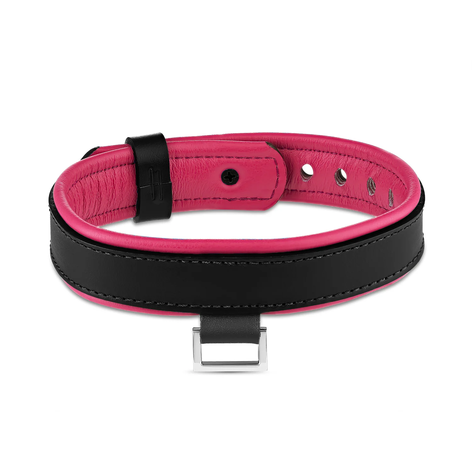Leather Collar with Horizontal Ring - Image 11