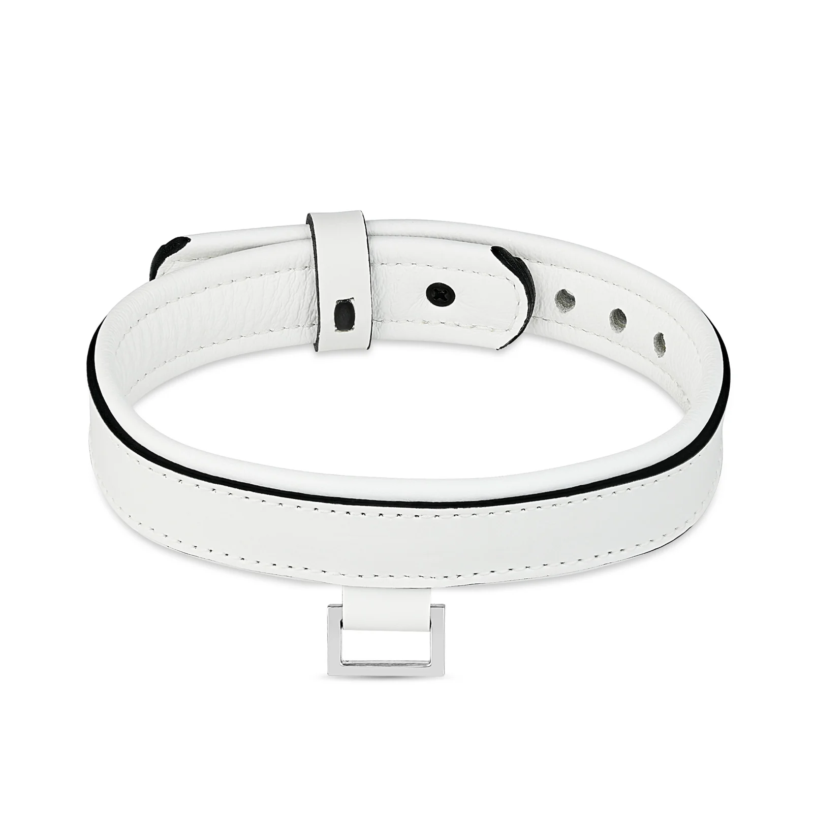 Leather Collar with Horizontal Ring - Image 17