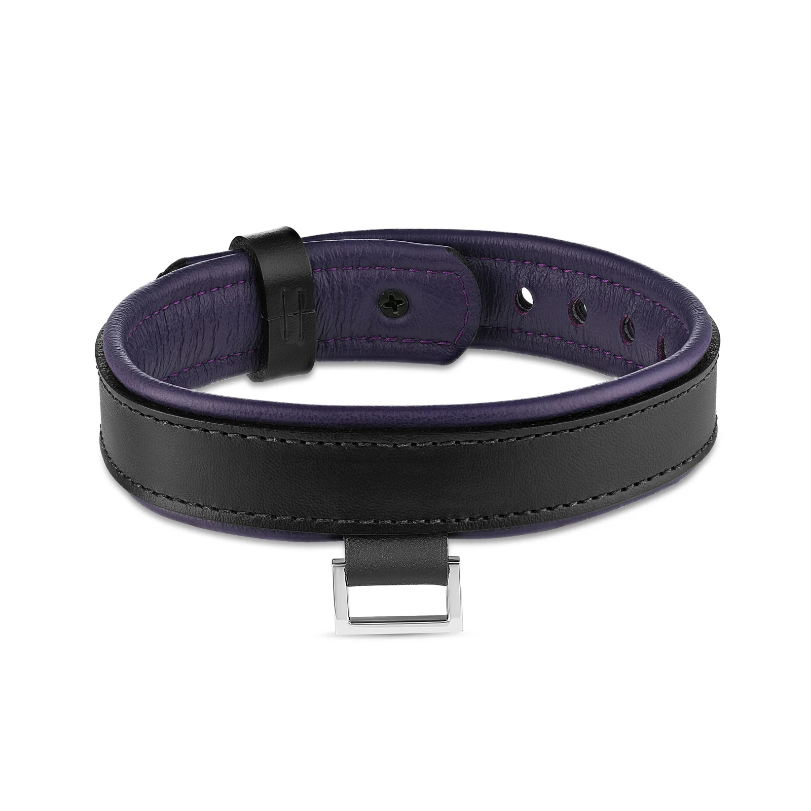 Leather Collar with Horizontal Ring - Image 5