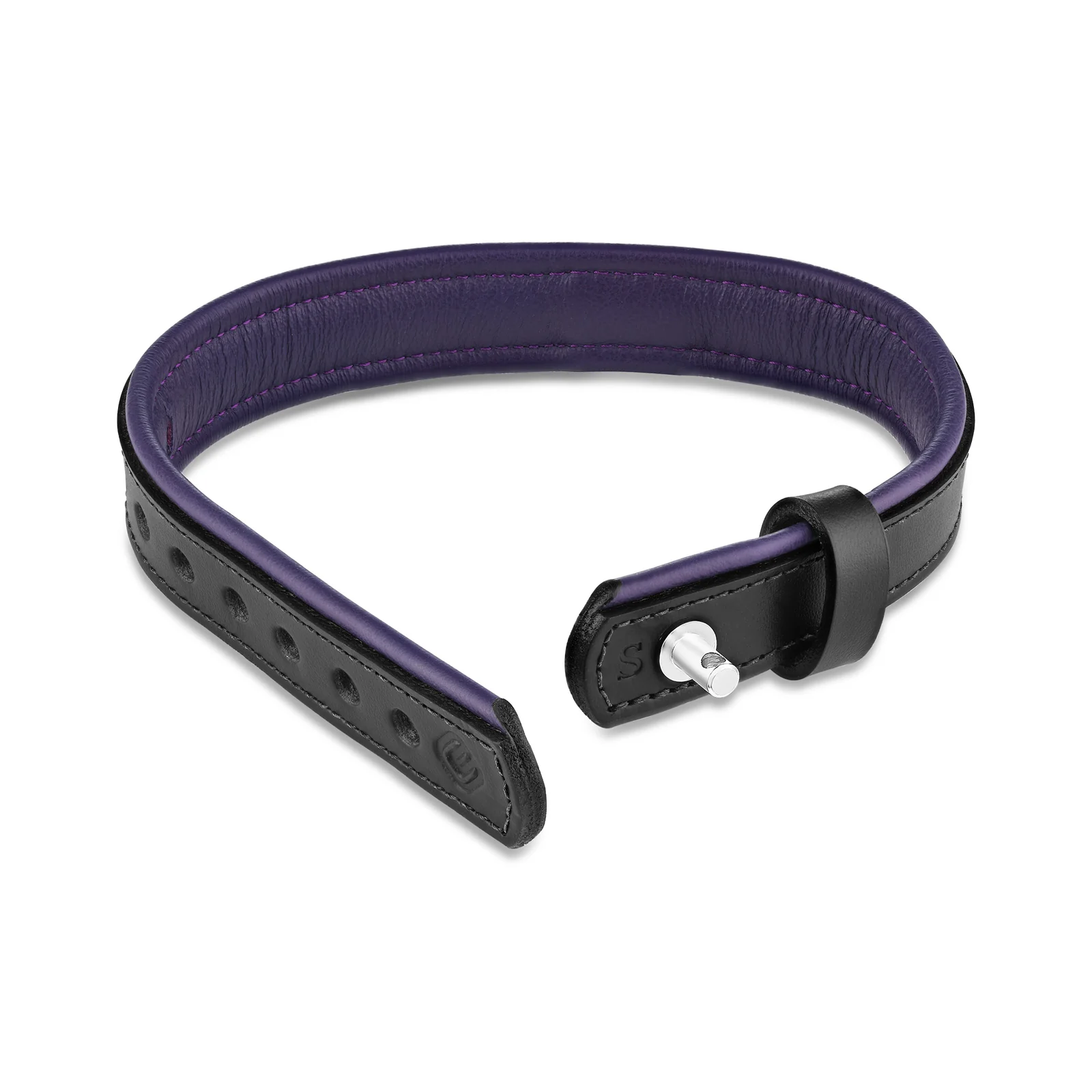 Leather Collar with Horizontal Ring - Image 7