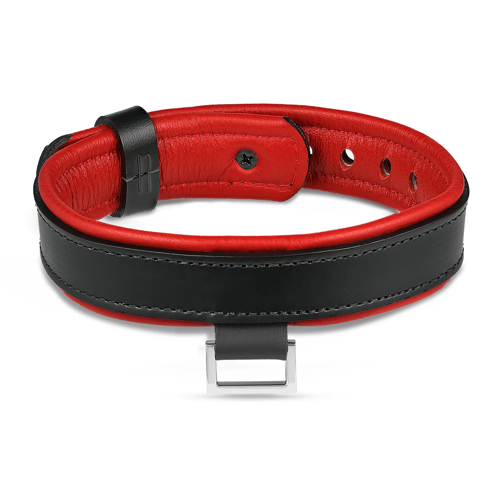 Leather Collar with Horizontal Ring - Image 8