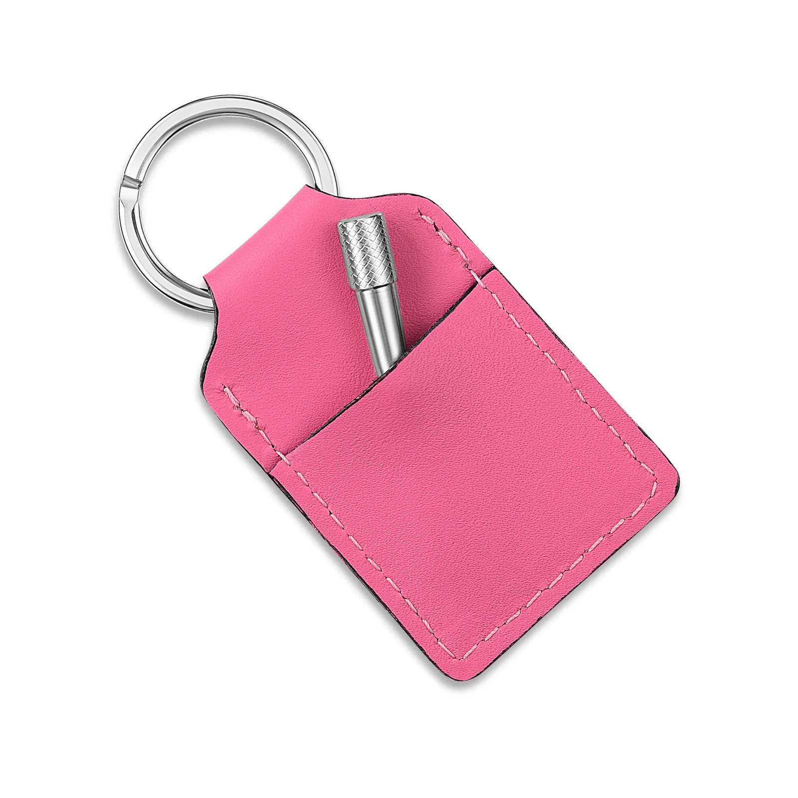 Leather Key Chain with Key Pocket (Rectangular) - Image 4