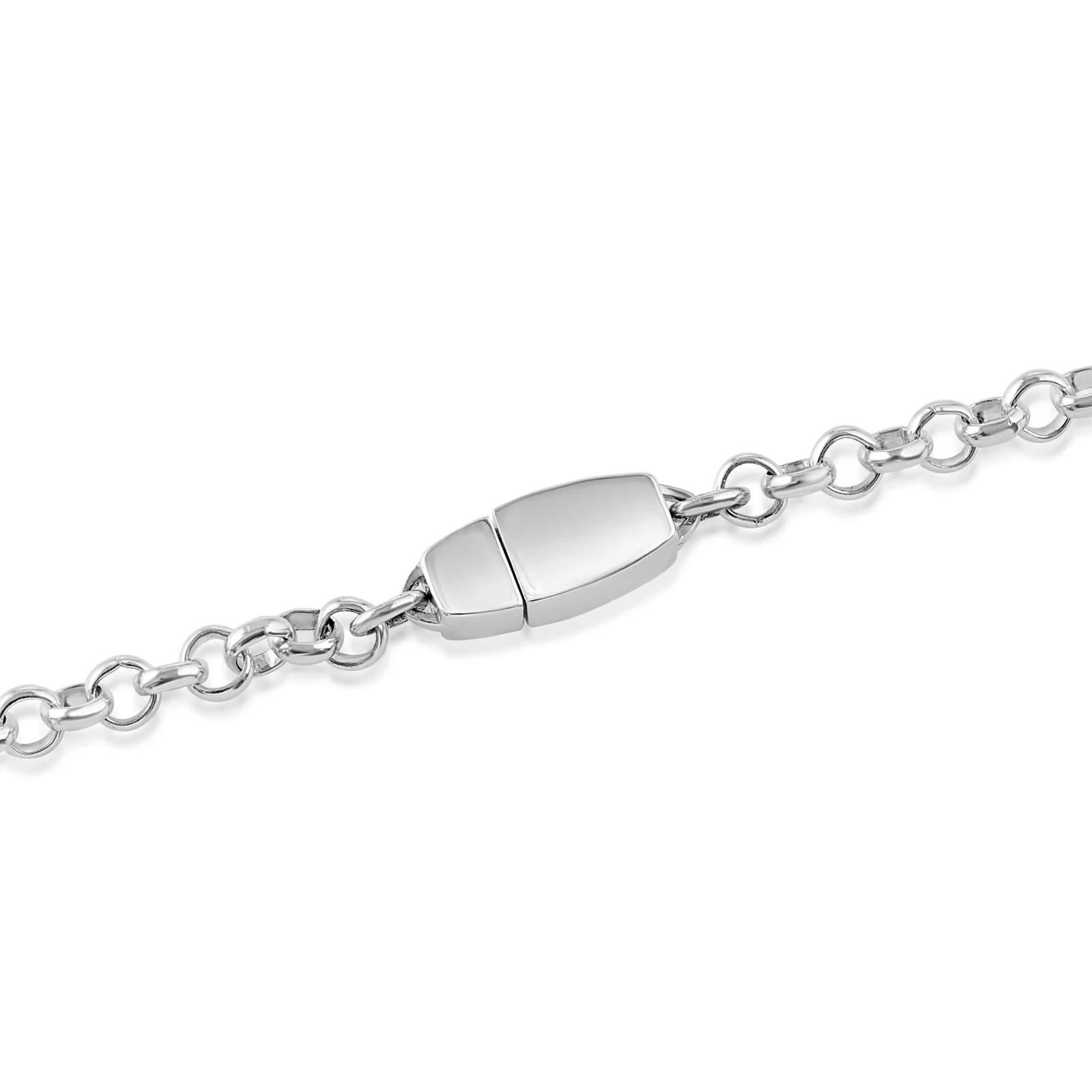 Locking Sterling Silver Chain Necklace with Sliding Heart Pendant - Image 5