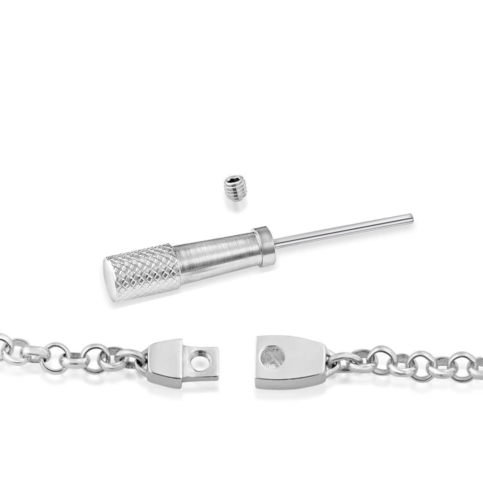 Locking Chain Anklet in Sterling Silver - Image 3