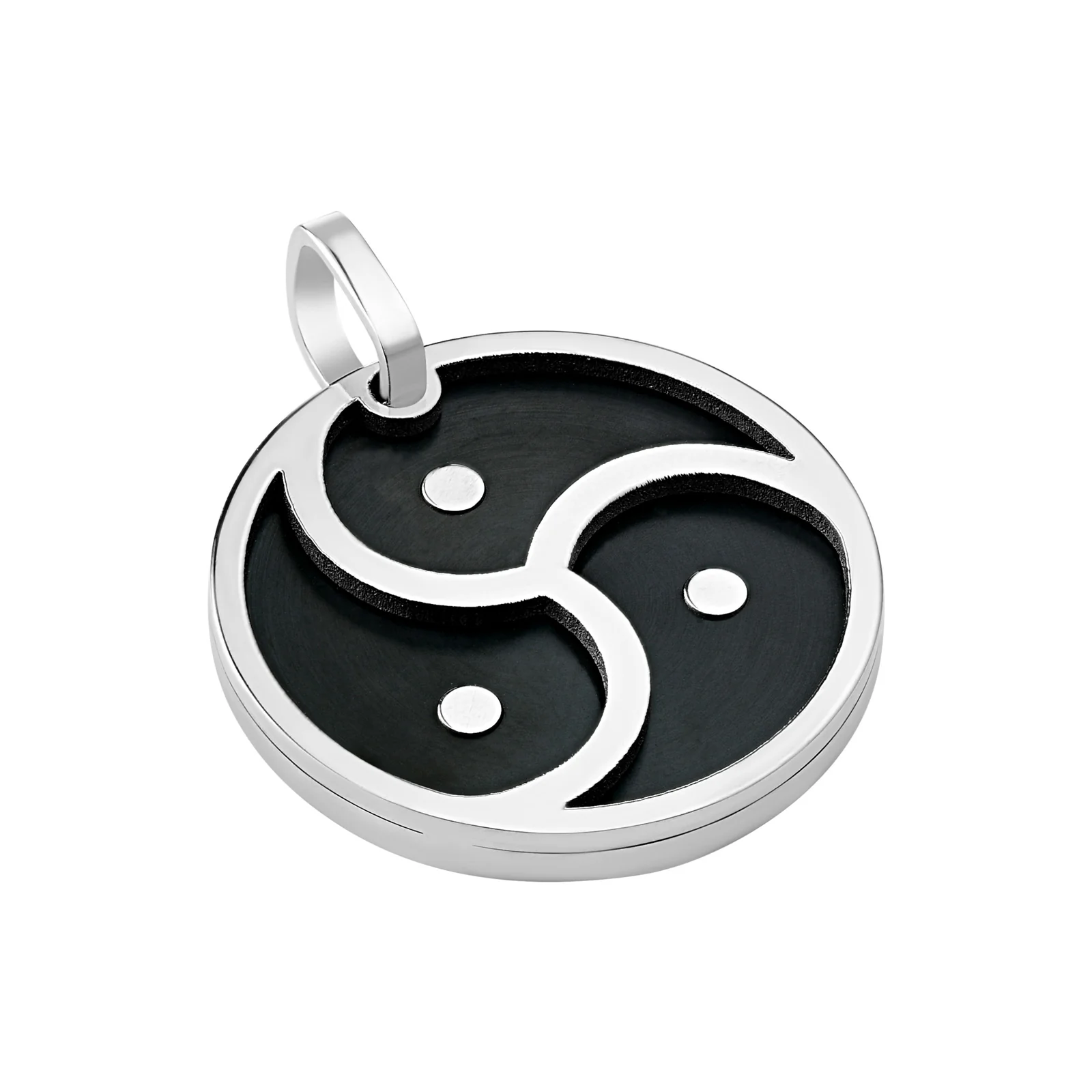 Titanium Triskelion Pendant with Black Inlay - Image 5