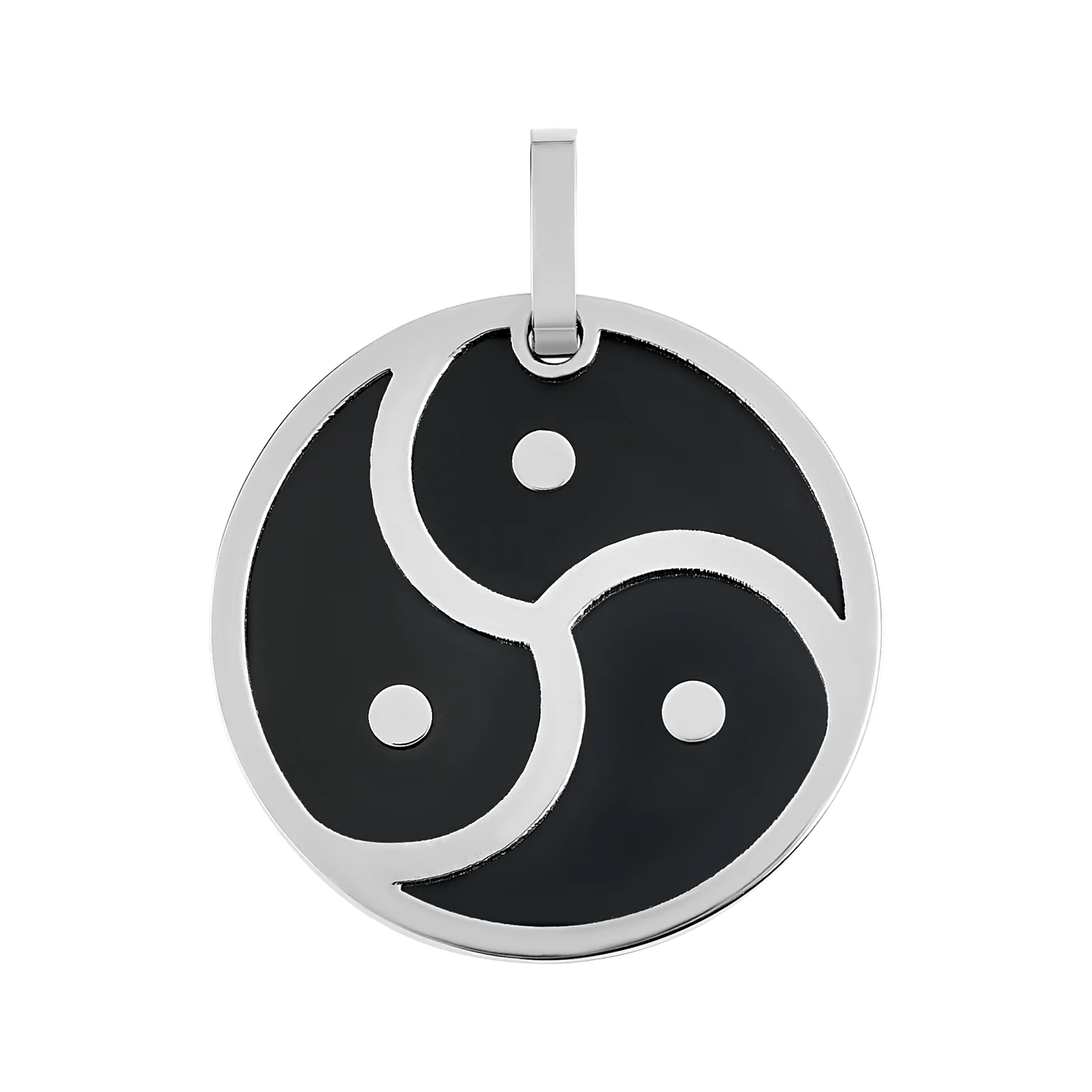Titanium Triskelion Pendant with Black Inlay - Image 6