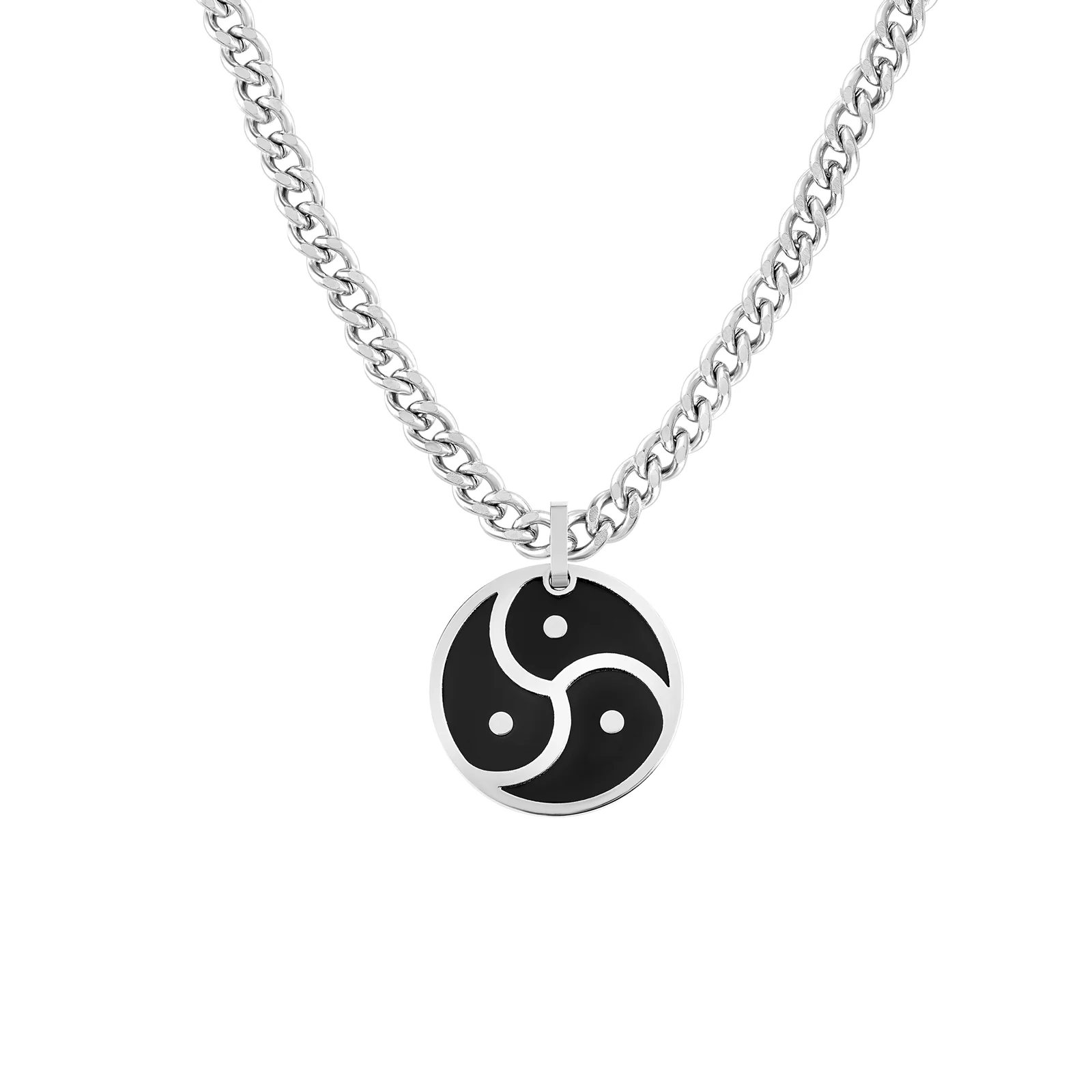 Titanium Triskelion Pendant with Black Inlay - Image 8